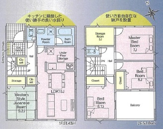 岡崎市細川町第15　新築分譲住宅　全2棟　2号棟の間取り