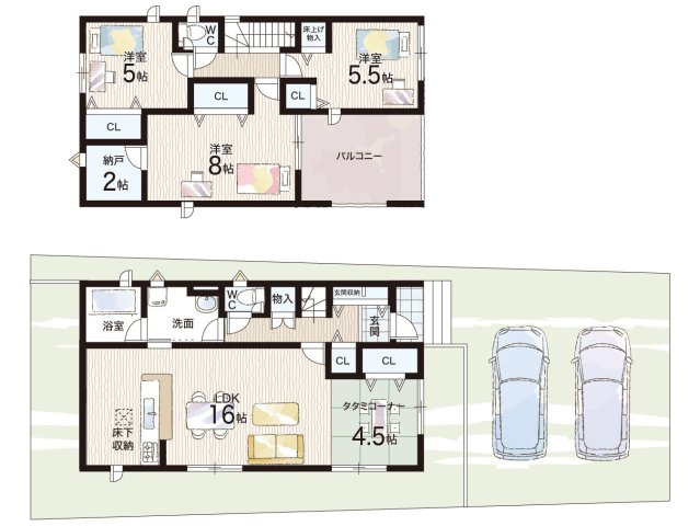 和歌山市有本　第3期　新築一戸建ての間取り|2号地