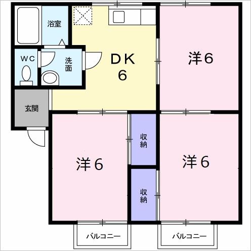 中尾弐番館Ｂ棟の間取り
