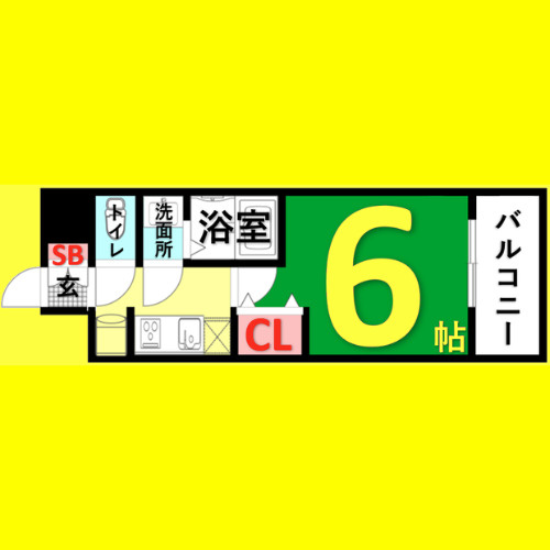 アステリ鶴舞エーナ　名古屋市賃貸　仲介手数料無料の間取り