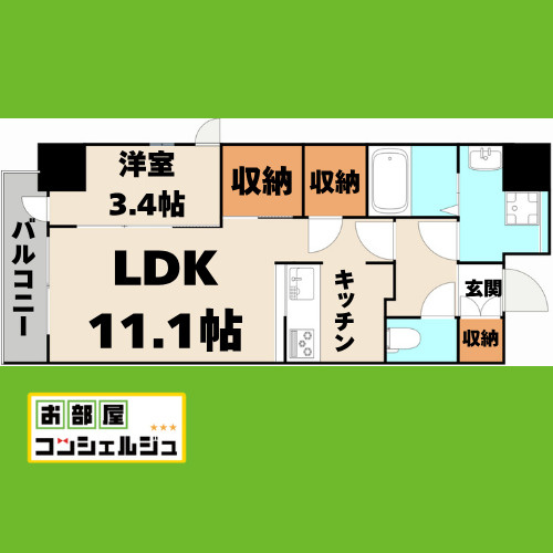 スリーアイランドタワー車道の間取り