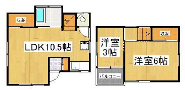 西武池袋線・狭山ヶ丘駅徒歩圏　2LDK・オーナーチェンジ戸建の間取り