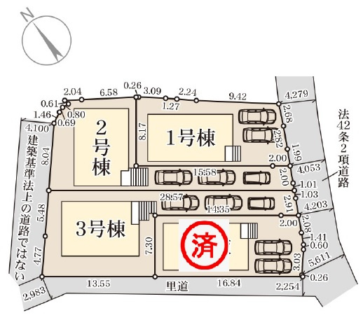 豊見城市豊見城（全4棟）1・3号棟の区画図|※残り1・3号棟