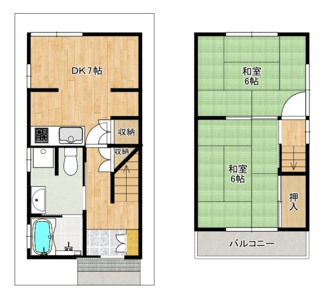 【間取り】 | 陶器北　中古戸建 | 使いやすい間取と高齢者にも安心の設備です。使いやすい洗面室はユニバーサルデザインです。