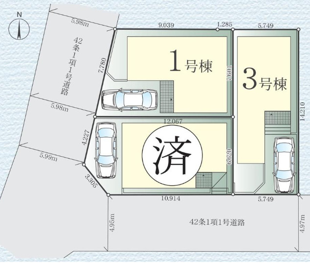 海老名市国分南7期　新築戸建の区画図