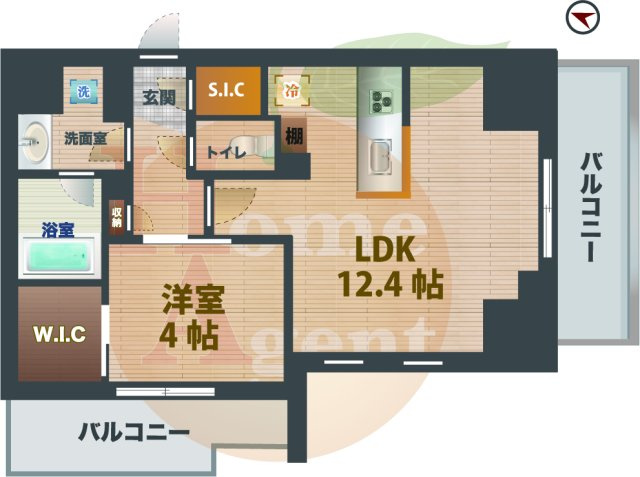 【間取り】 | イストワール阿佐ヶ谷 | 1LDKのお部屋です。
