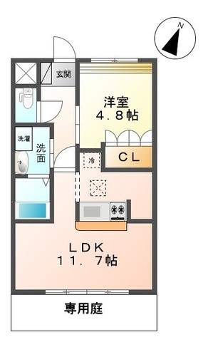熊本市西区池田１丁目のアパートの間取り