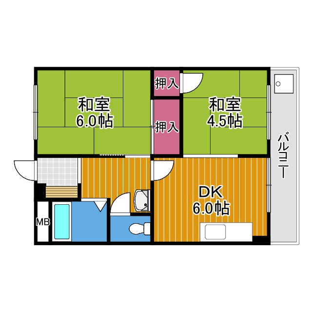 津田コーポの間取り