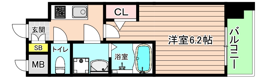 大阪市城東区関目３丁目の賃貸マンションの間取り