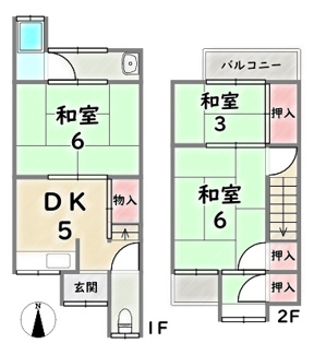 【間取り】 | 右京区太秦西野町