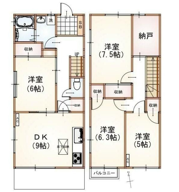 梅ヶ丘テラスハウスの間取り