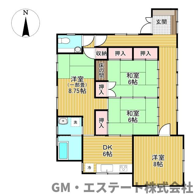宮崎市千草町　中古住宅の間取り