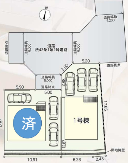 厚木市関口第18　新築一戸建　全2棟の区画図