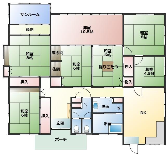 都城市高城町穂満坊の中古一戸建の間取り