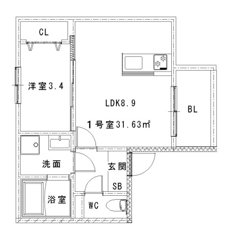 Plume古市の間取り