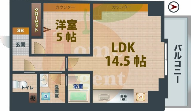 【間取り】 | Ｌｉｇｈｔｈｏｕｓｅ西新宿 | 1LDKのお部屋です。