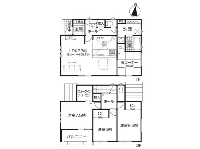 尾張旭市井田町第2(全2棟)の間取り