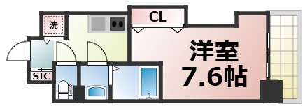 【間取り】 | Luxe玉造Ⅱ　仲介手数料無料