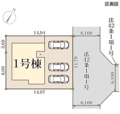 リーブルガーデン木津川市南加茂台3丁目の区画図