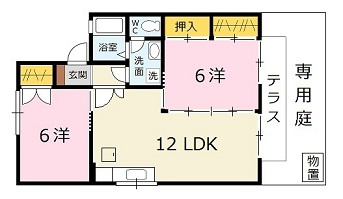 セジュール清水Ⅱ　Ｂ棟の間取り
