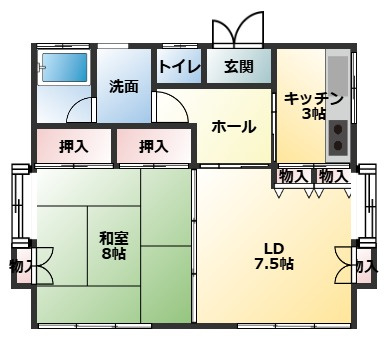 館山市那古　中古平屋の間取り