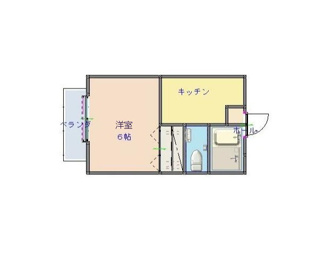 【間取り】 | バストイレ別の1Ｋ