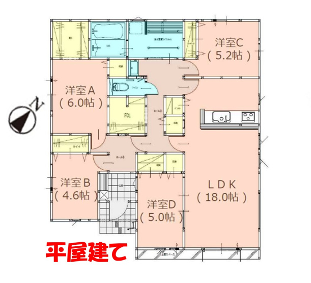 【間取り】 | 糟屋郡須恵町佐谷8期・平屋　1号棟（全1棟）【仲介手数料無料・0円】 | 平日、土日祝日もお好きな日時にご見学可能です。お気軽にお問合せ下さい。