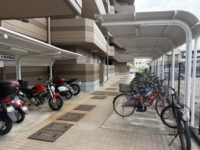 シャルマンフジ岩出弐番館の駐輪場