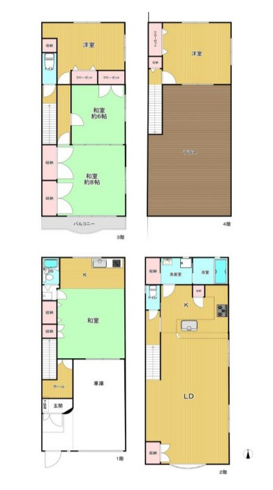 生野区桃谷　中古戸建の間取り