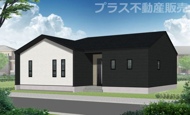 【外観】 | 糟屋郡須恵町佐谷9期・平屋　1号棟（全1棟）【仲介手数料無料・0円】 | 完成イメージの外観パースです。