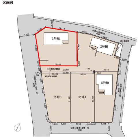 藤岡市下戸塚（全3棟・2区画）1号棟の区画図