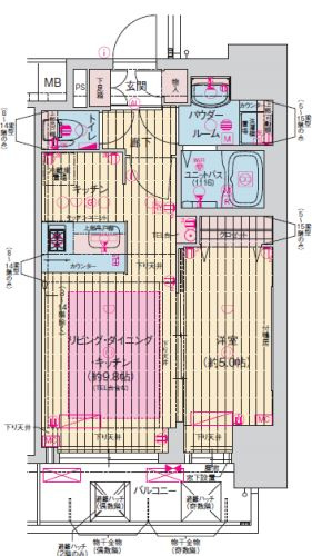 プレサンス扇町駅前の間取り