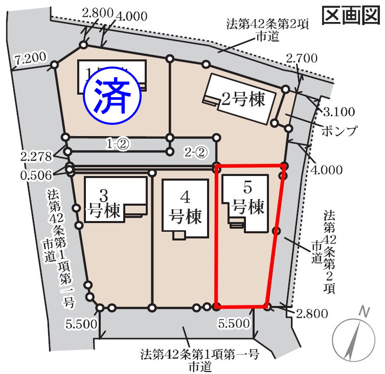藤岡市下戸塚（全5棟）5号棟の前面道路含む現地写真