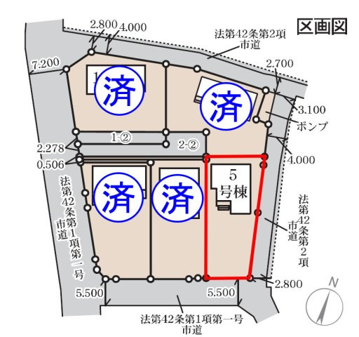 藤岡市下戸塚（全5棟）5号棟の区画図