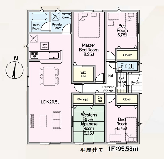 【間取り】 | 糟屋郡須恵町須恵第4・平屋　3号棟（全3棟）【仲介手数料無料・0円】 | 平日、土日祝日もお好きな日時にご見学可能です。お気軽にお問合せ下さい。