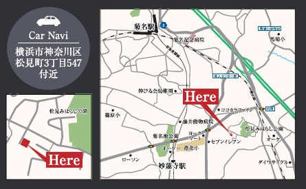 仲介手数料無料　横浜市神奈川区松見町３丁目の地図