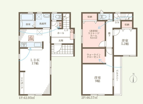 JR明石駅徒歩15分　WIC付　明石市材木町　新築戸建ての間取り