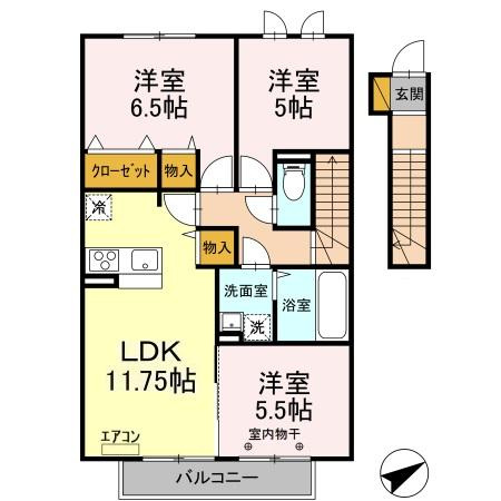 プラシデス　Ａ棟の間取り