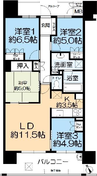 パークグラン西明石の間取り|４LDK