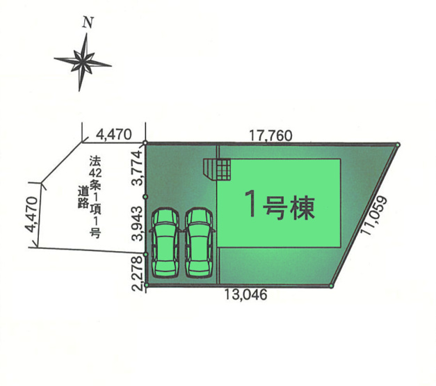 【区画図】 | クレイドルガーデン前橋市下新田町第6ー① | 新田小学校まで徒歩8分♪
フレッセイまで徒歩8分、高崎ICまで2.7Km！