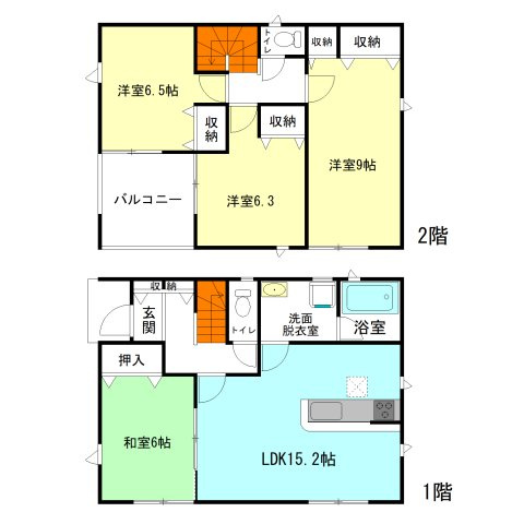 【間取り】 | クレイドルガーデン前橋市下新田町第6ー① | 全居室南向き＋ゆったり6帖以上間取り！