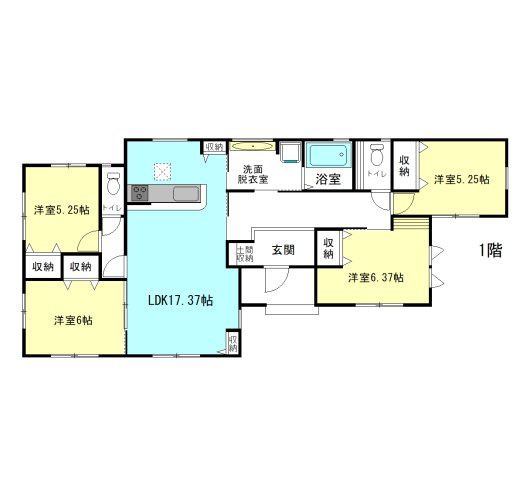 【間取り】 | ブルーミングガーデン前橋市上佐鳥町ー① | 人気の平屋住宅登場です！キッチンには食器洗浄乾燥機付き！