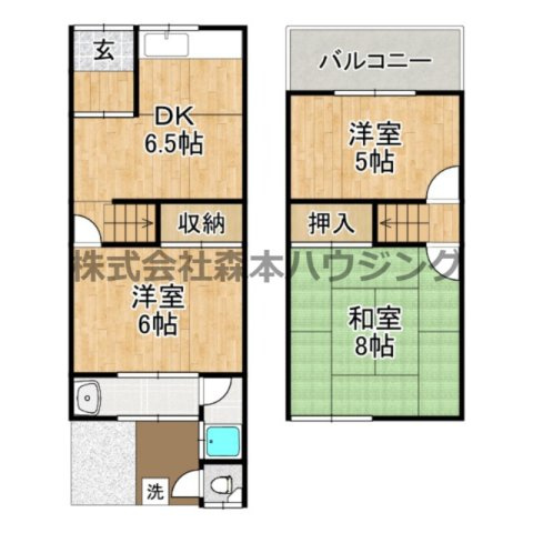 【間取り】 | 　大東市北条4丁目16テラスハウス
