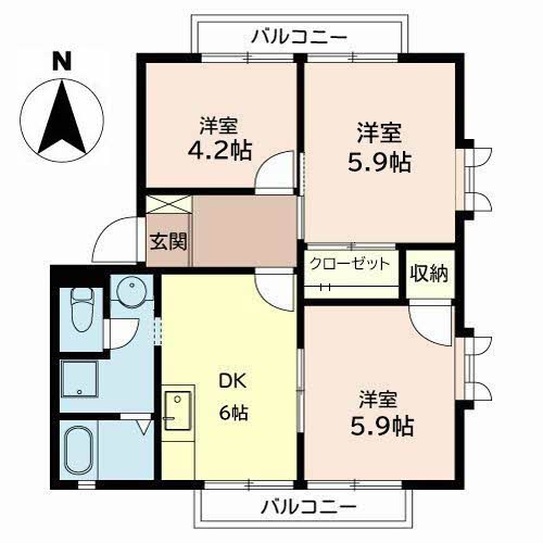 サンベルテ福田の間取り