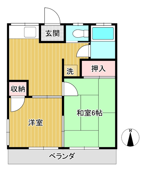 【間取り】 | Kハイツ | ２K