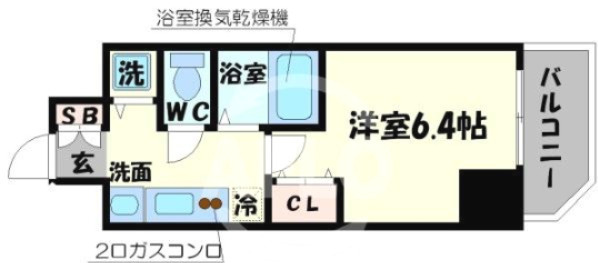 プレサンス心斎橋ラヴィの間取り|プレサンス心斎橋ラヴィ　開放感ある間取り