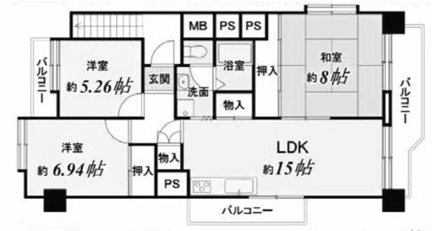 【間取り】 | ローズマンション藤ノ森A棟 | 専有面積78.82㎡