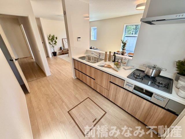 【新築】佐波郡玉村町五料24-1期　１号棟(全２棟)　リナージュ　新築建売分譲のキッチン|コンパクトなキッチンで掃除もラクラク