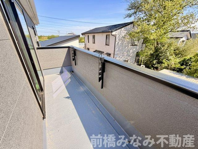 【新築】佐波郡玉村町五料24-1期　１号棟(全２棟)　リナージュ　新築建売分譲のバルコニー|陽当たり良好なバルコニーです