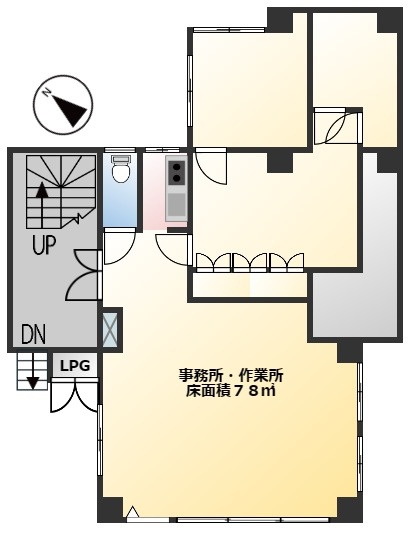 足立区青井１丁目の事務所の間取り